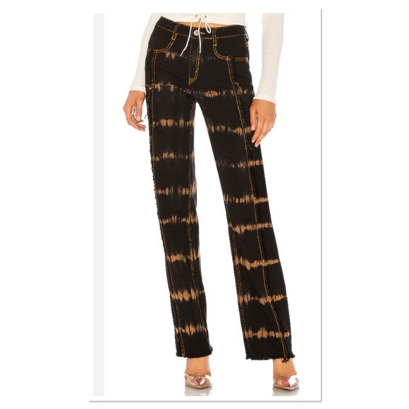 I.AM.GIA Denim - I.AM.GIA Arago Pant Black & Brown Tie-Dye Straight Sz M Cotton Blend Stretch